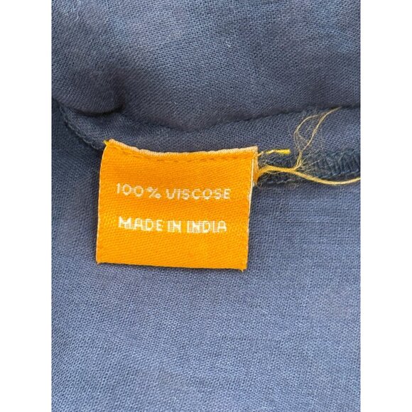 Oliphant Womens Sleeveless Floral Halter Top With Bow Tie Neck Navy Blue Size M - Picture 7 of 8